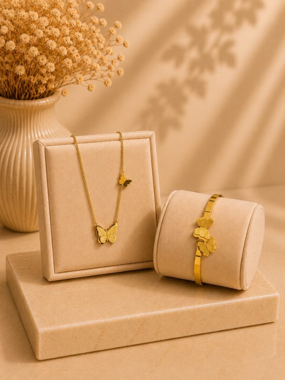 Butterfly Necklace & Bangle Set — Gold by LUSHÉ