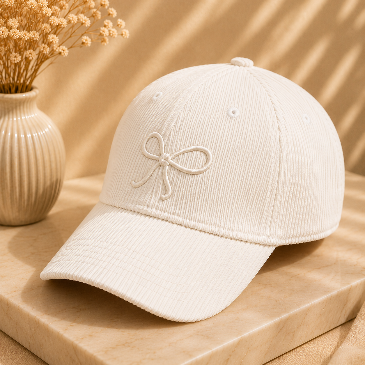 Corduroy Cap — Ivory