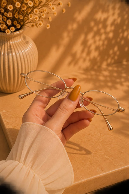 Daylight Oval Sunglasses — Gold by LUSHÉ