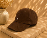 Monogram Corduroy Cap — Chocolate