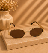 Oval Sunglasses — Gold