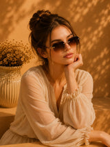 Sunlit Rimless Sunglasses — Walnut